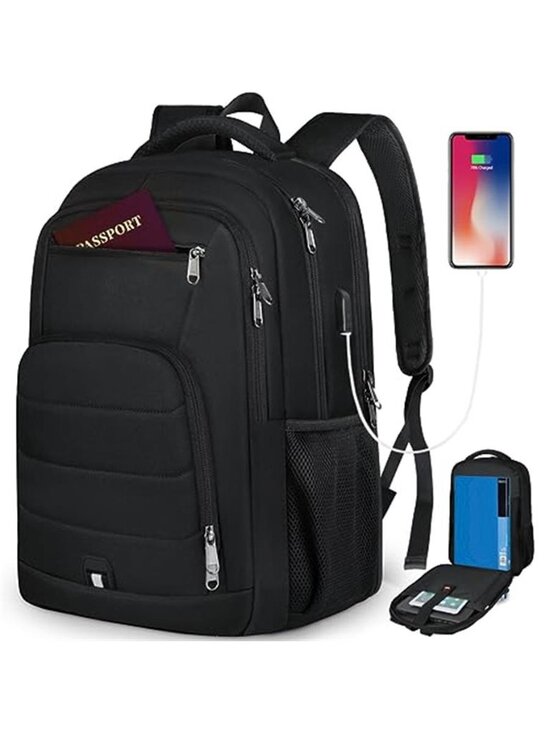 business backpack 17 inch laptop usb Overland TSA Friendly with Port Hook up your phone and be on the go.Headphone interface provide convenient to listen music UKEIN Laptop Backpack with USB